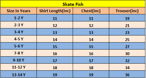 Sky & Light Green Half Sleeve White Skate Fish Girls