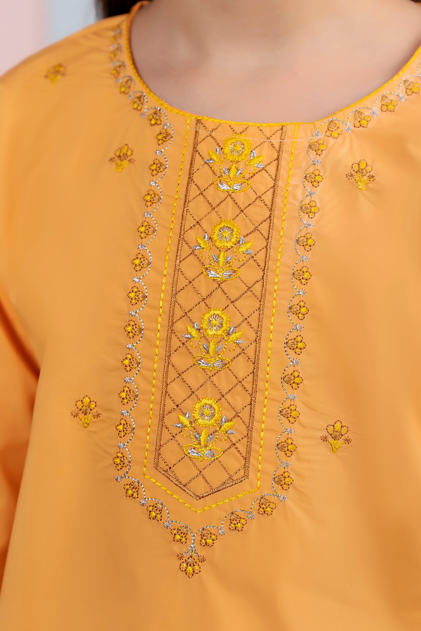 Tila Embroidery Orange Suit