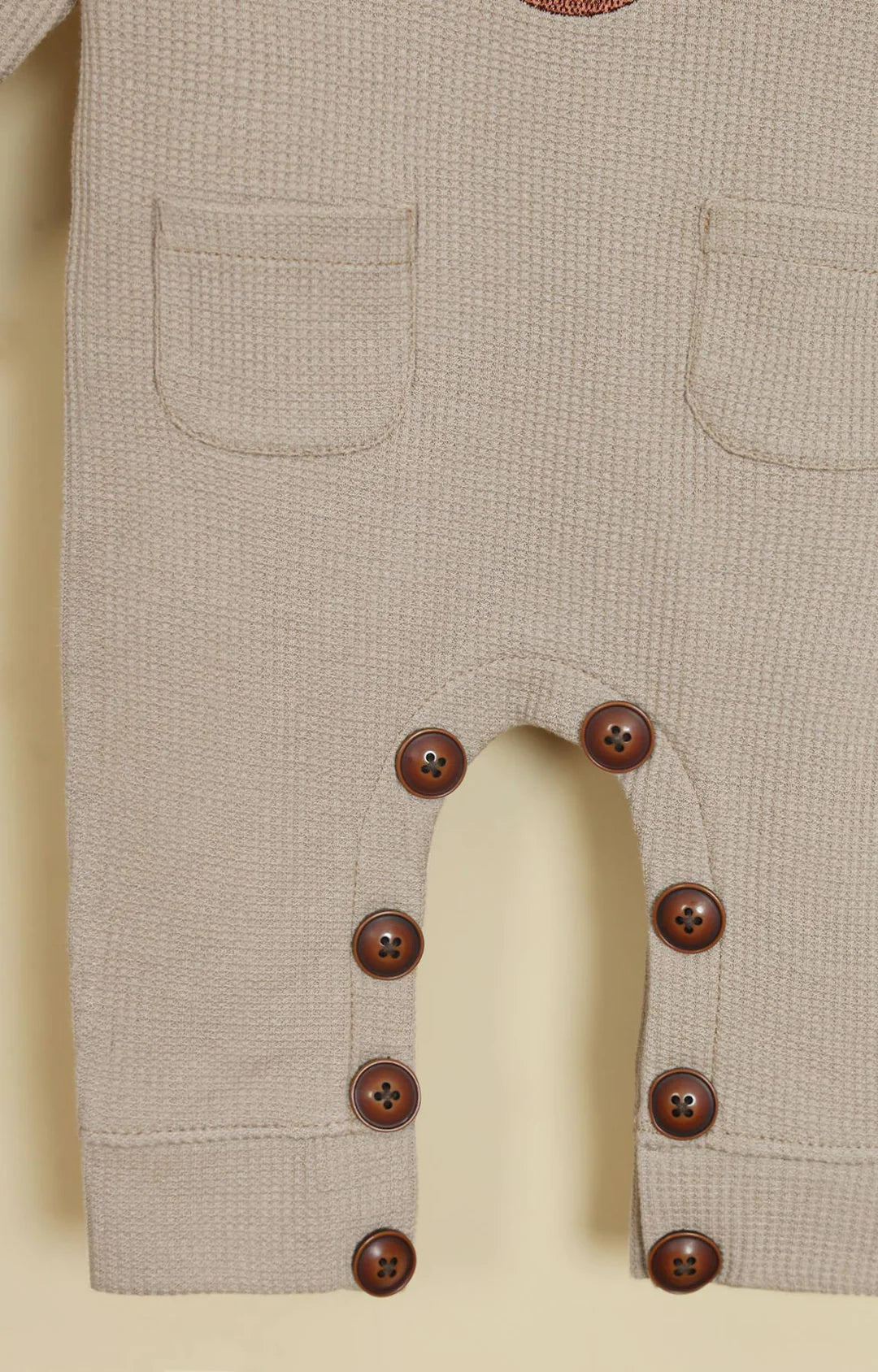 Bear Embroidered Waffled Bodysuit