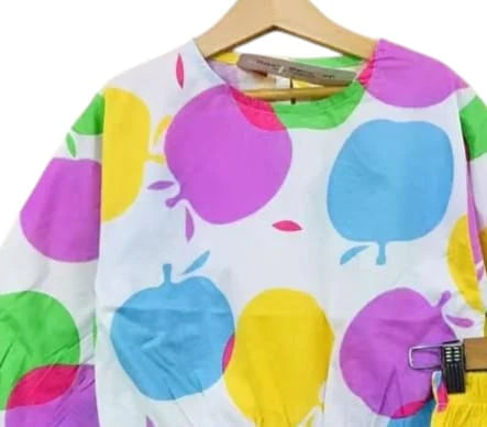 Fruit Print Full Sleeveless White Skate Fish Girls ( R-432 )