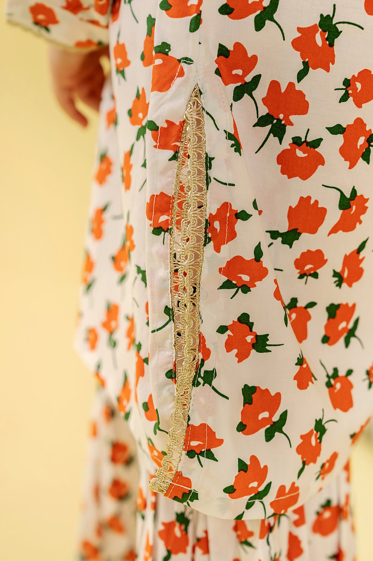 Orange Flower All Over Print Gharara Suit Girls(R-47,48)