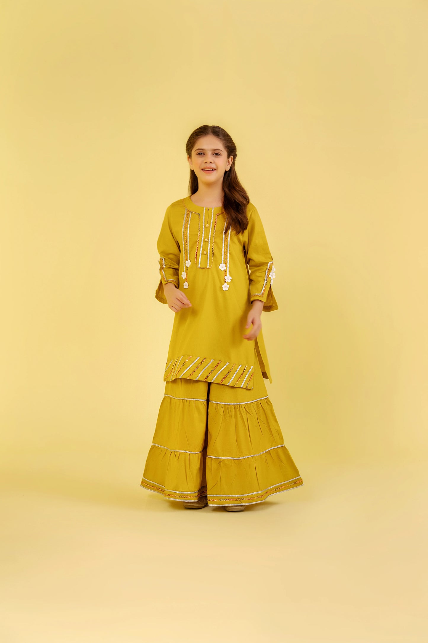 Mehndi Gharara Suit Girls