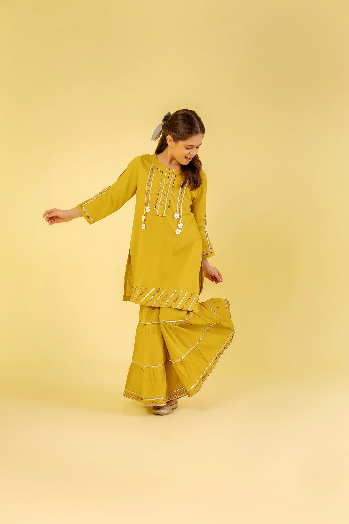Mehndi Gharara Suit Girls